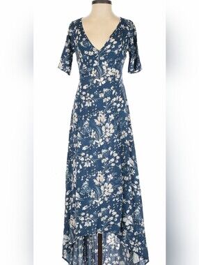 Abercrombie & Fitch Blue White Floral Maxi Dress Size XS